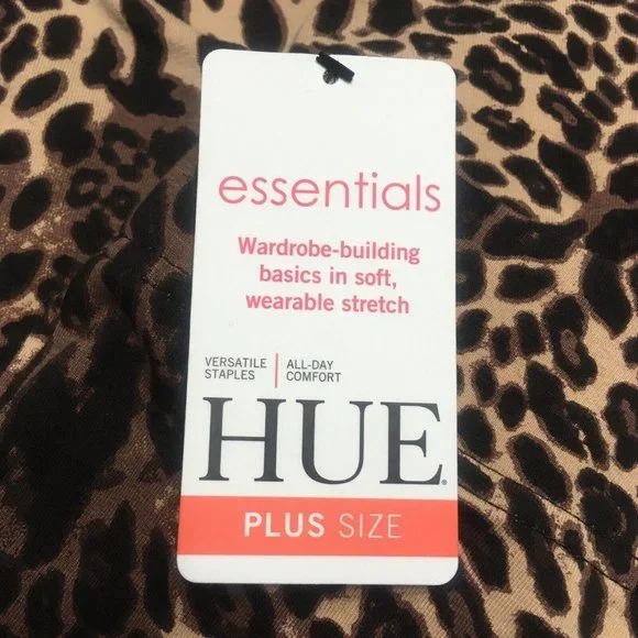 new Size 2XL HUE Women's Essentials BROWN Leopard Cotton Bike Shorts - Picture 5 of 7